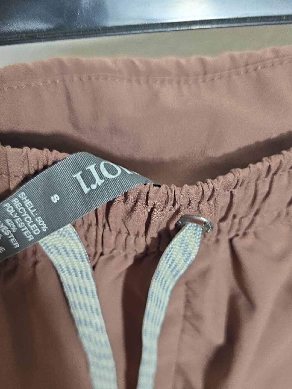 Men's Brown Performance Drawstring Shorts - Picture 3 of 3